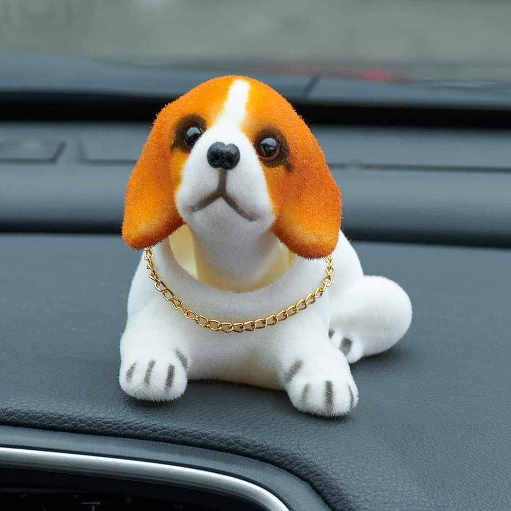 Shaking Head Lucky Dog Bobbing Heads Car Dash Puppy for Car Vehicle Decoration, Beagle (16X9X11Cm) image number 5