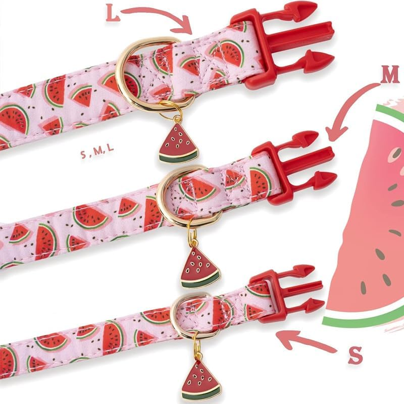 Dog Collars with Buckle Adjustable for Cute Female Boy Dogs,Special Soft and Fancy Dog Pet Collar with Flower Design for Small Medium Large Dogs (Red, M Width 2.0 Adjustable 31-50Cm) image number 4