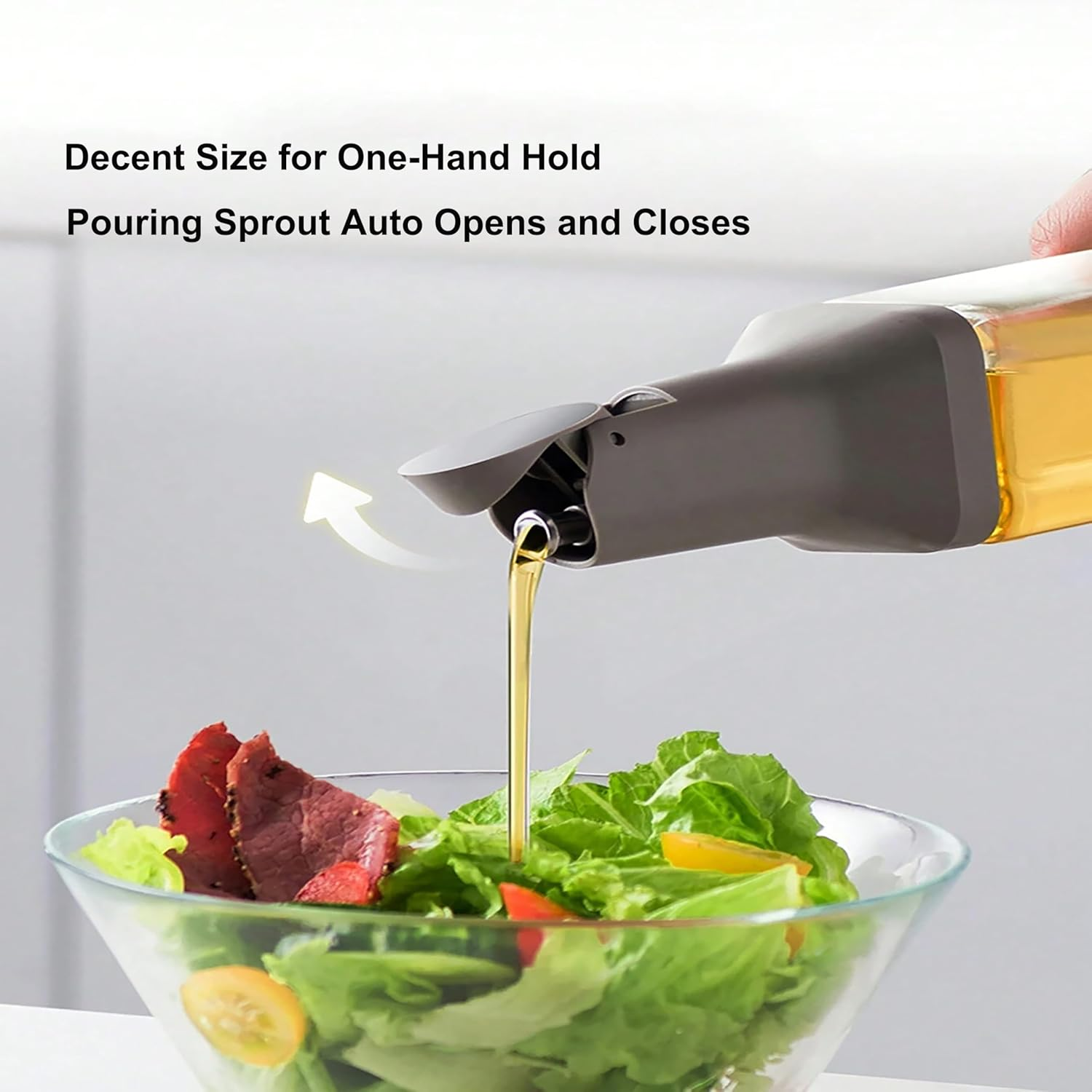 Oil Dispenser Bottle - 500Ml Auto-Flip Olive Oil Dispenser with Precision Spout for Easy Pouring, Leakproof Design for Cooking Oils, Vinegar, and Soy Sauce - Easy to Clean & Multi-Use (Yellow) image number 3