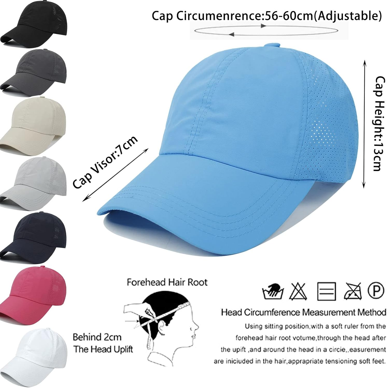 Womens Ponytail Hat Baseball Cap, Adjustable Criss Cross Baseball Cap High Bun Unisex Quick Drying Trucker Hats - Black image number 5