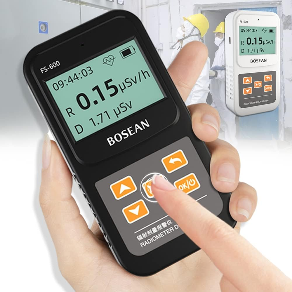 Vindor Geiger Counter Radiation Detector, Counter Dosage Alarm Device Radio Activity Dosimeter Tester Durable Radiation Protection Supplies for Home Office/569 (Color : White) image number 3