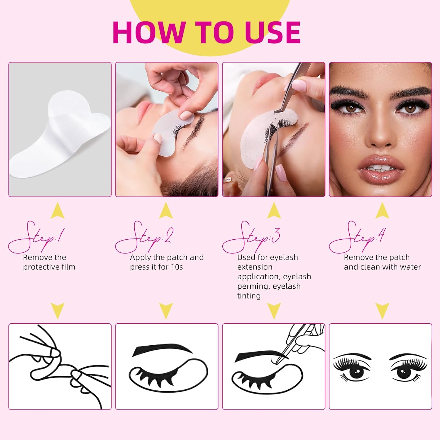 10 Pairs Eye Pads,Eye Pads Lash Extensions,Gel Eye Patches Lash Pads,Under Eye Pads for Lash Extensions & Eye Beauty Tools,Gel Pads Lash Extensions Suitable for Women and Men image number 2