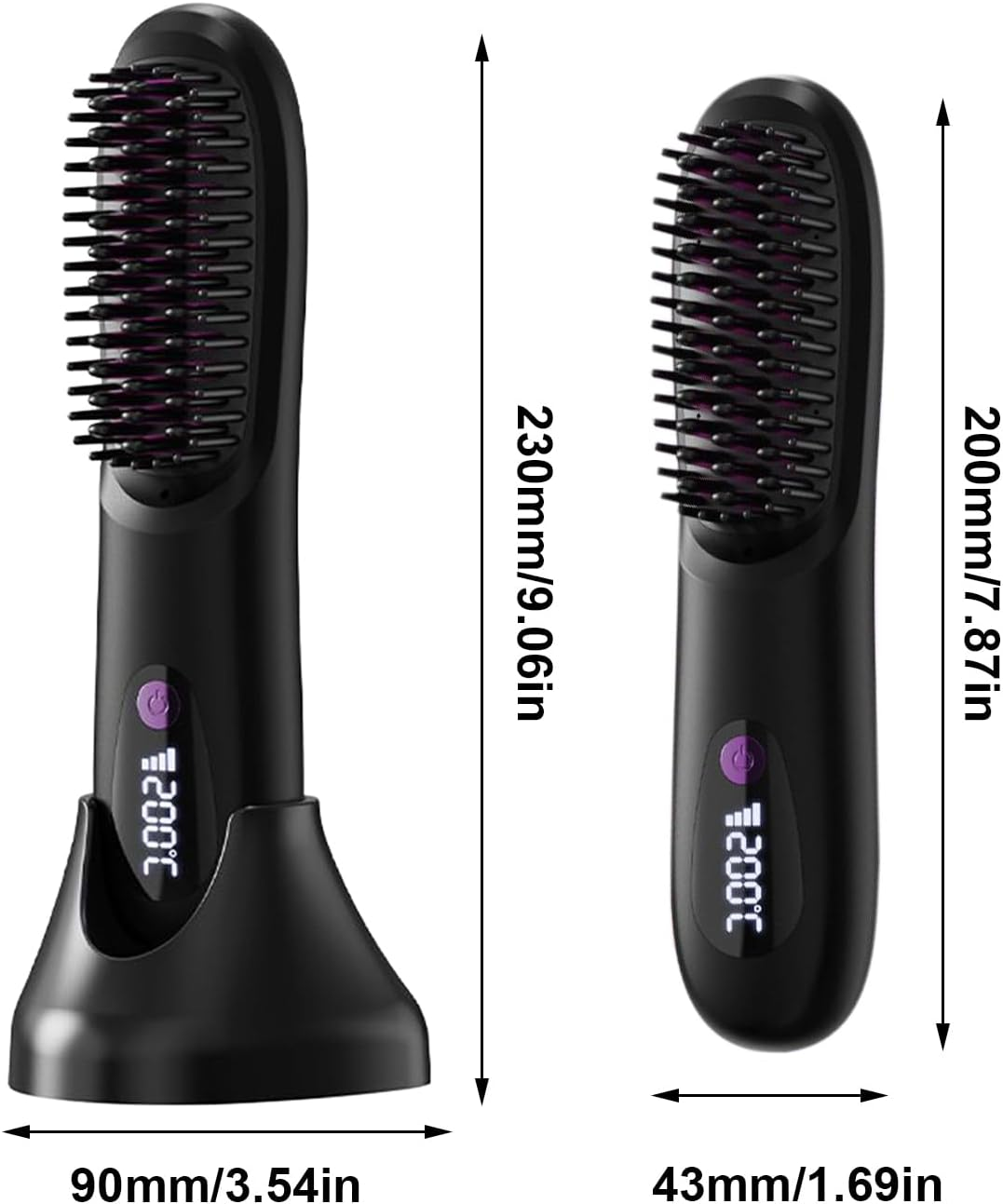 Straightening Brush, Ionic Hot Straightener Brush, Portable Grooming Straightening Tools with 3-Temperature for Salon Travel Home Morning Routine Trip image number 4