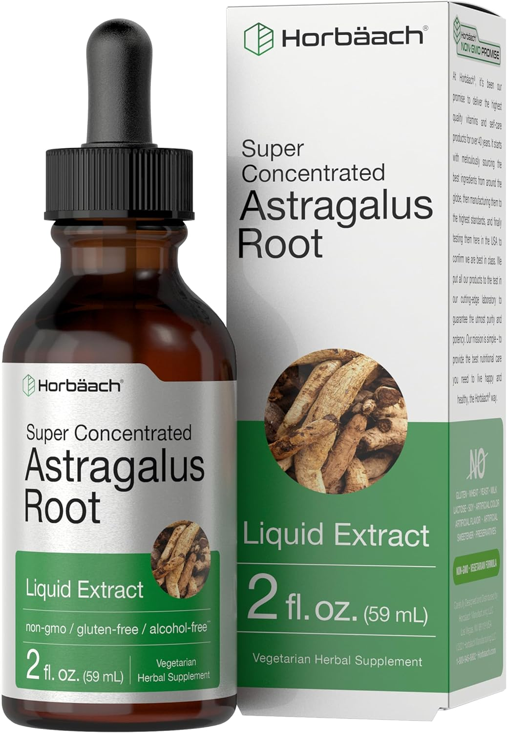 Astragalus Root Extract | 2 Oz | Alcohol Free | Super Concentrated | Vegetarian, Non-Gmo, Gluten Free Tincture | by Horbaach