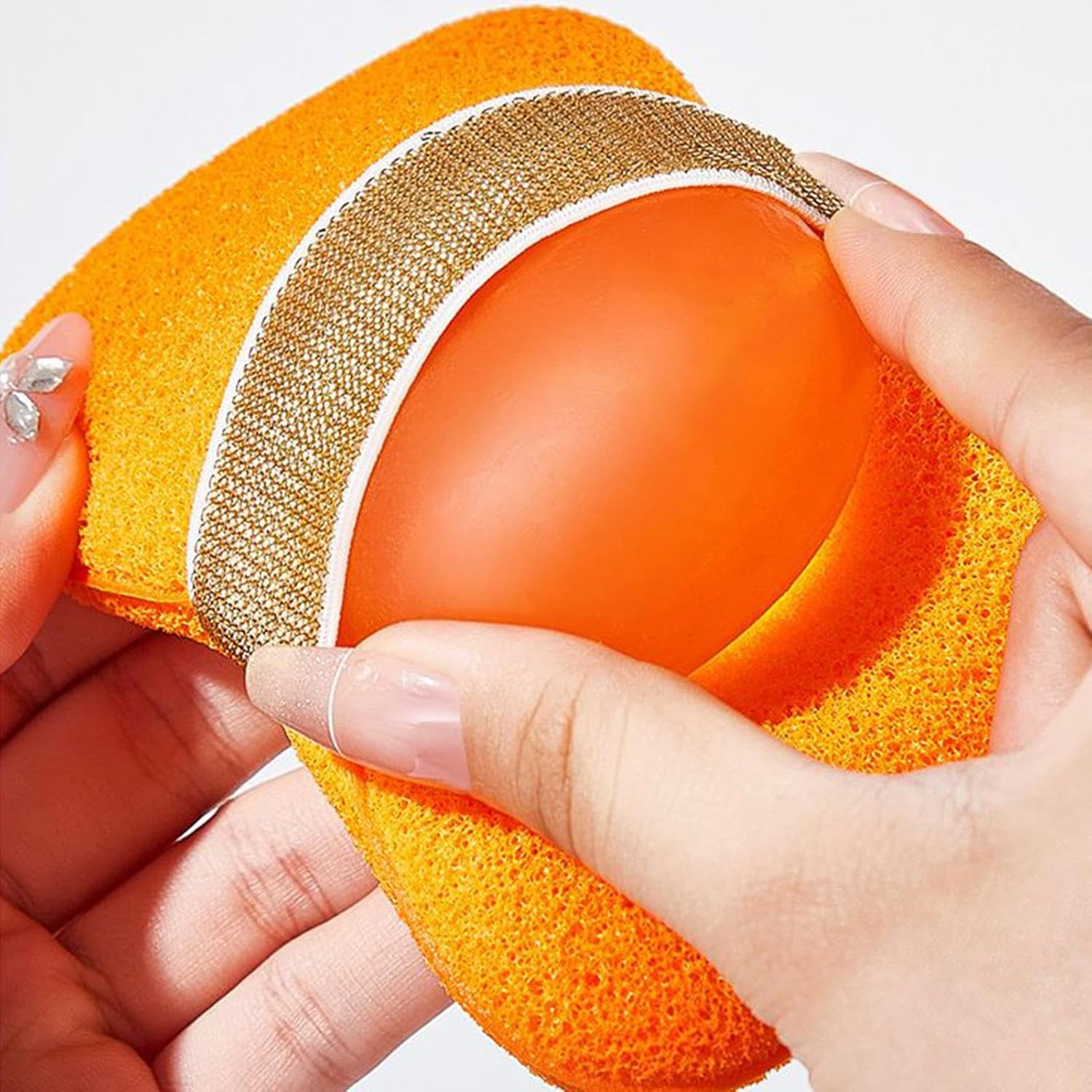 Soap Scrubber Pouch | Soap Saver Bag | Bar Holder Loofah Bag for Daily Shower Home Travel Hotel Yoga Campsite Vacation Bathroom - Yellow image number 4