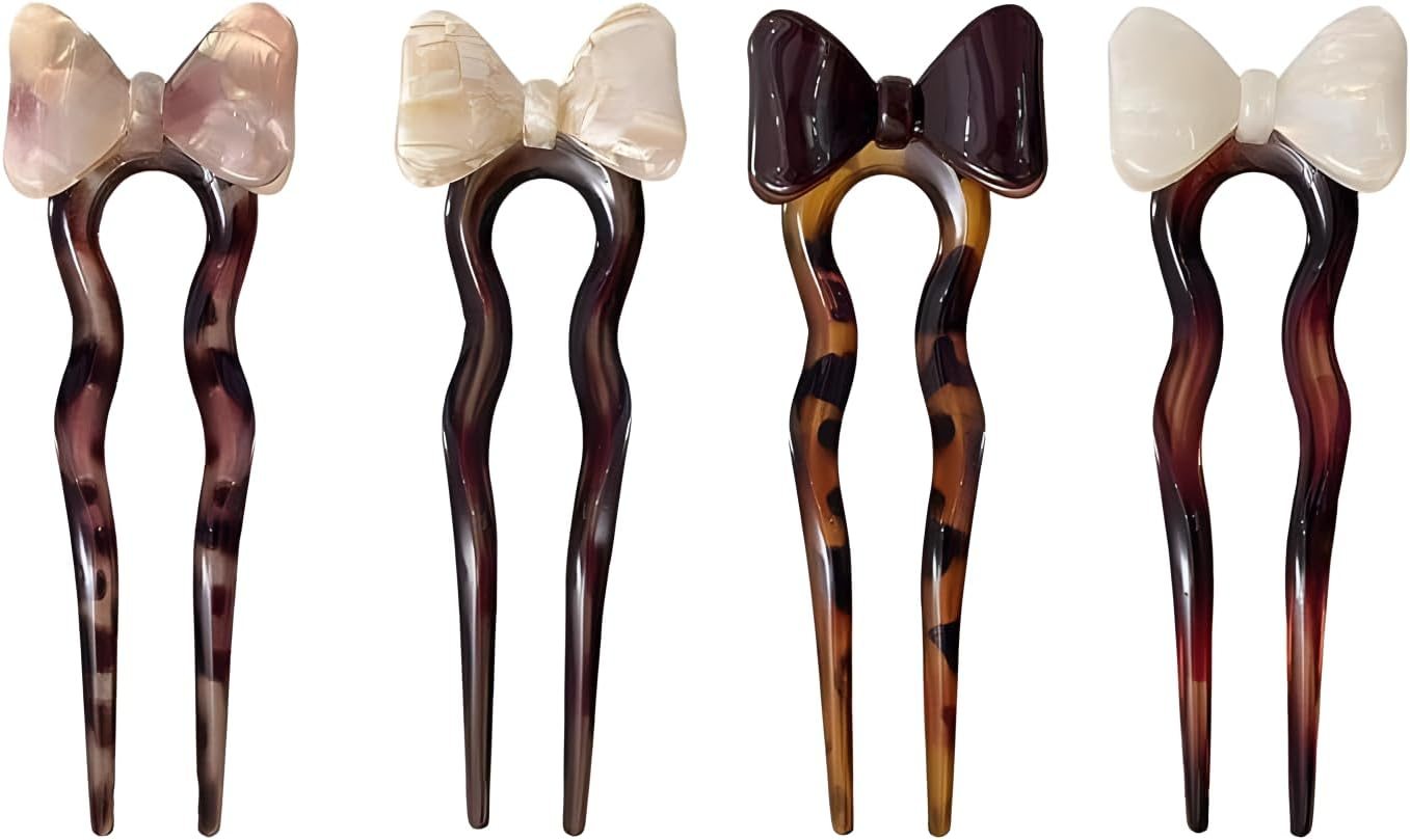 U-Shaped French Hairpin Female Senior Sense Headwear New Hair Clasp,Women'S Hairpin,Hair Updo Stick 4Pcs. image number 2