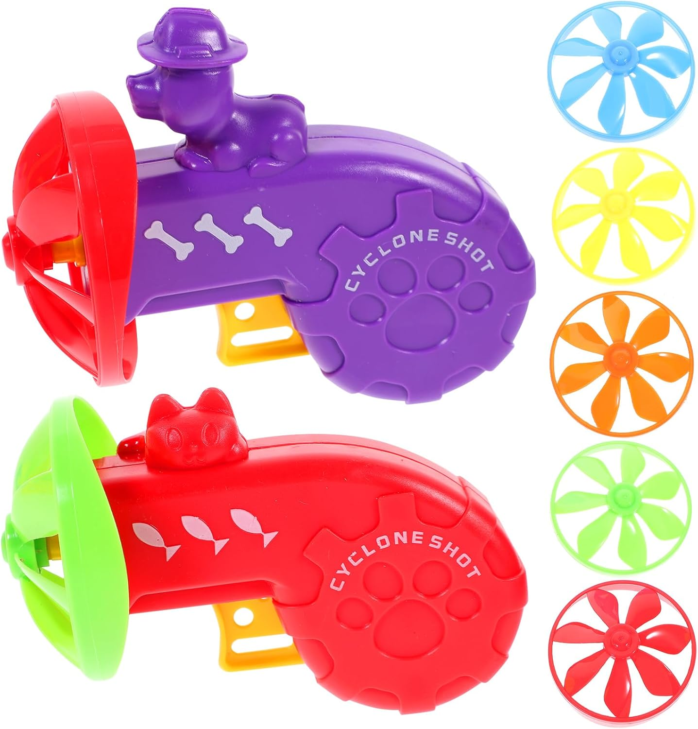 POPETPOP 2 Sets Cat Fetch Flying Saucer Launcher Toys Shooter Game Interactive Plaything for Indoors Outdoor Backyard Pet Chasing Exercising Toys Random Color image number 5