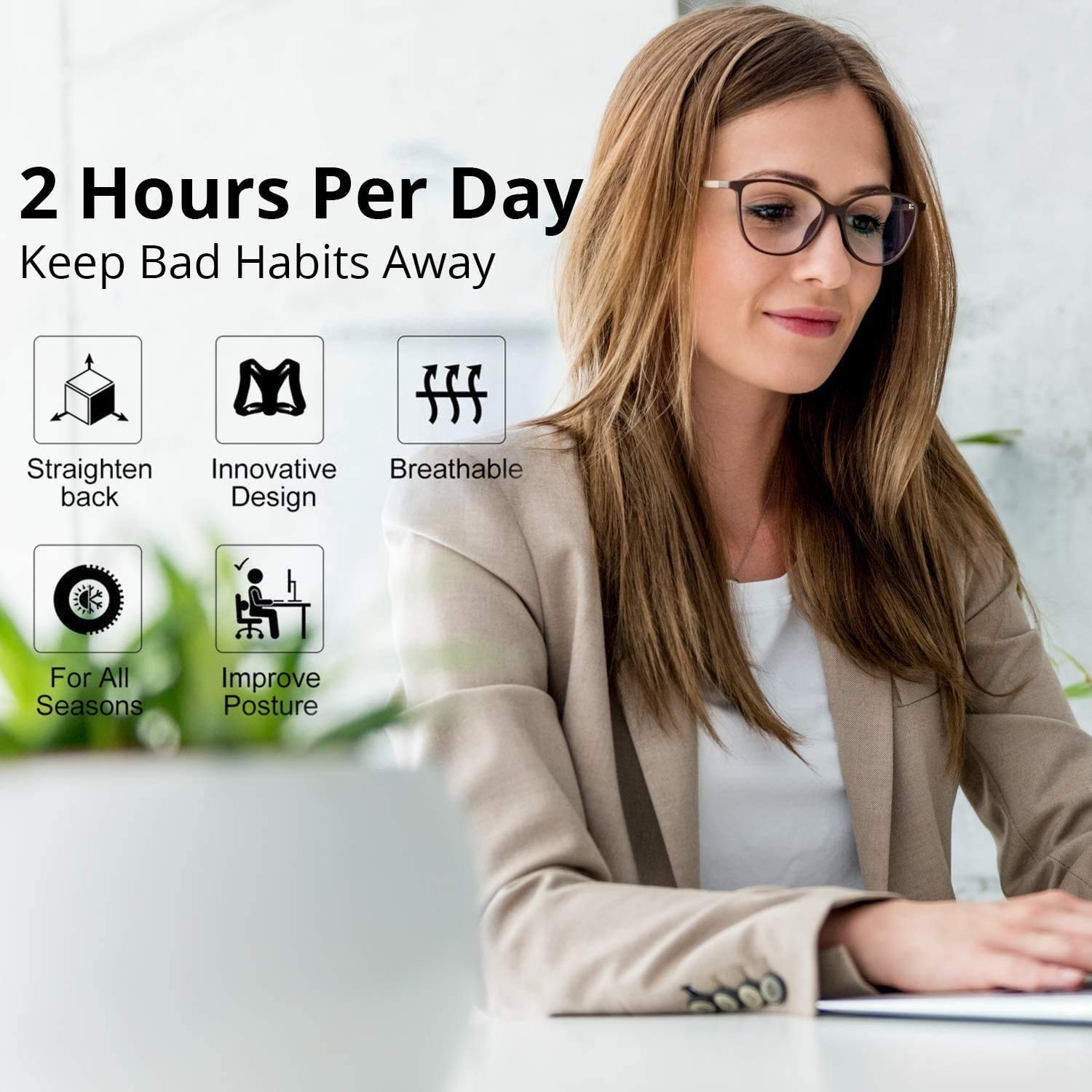 LIFEWAY Posture Corrector for Men & Women - Upper Back Brace for Spine & Clavicle Support - Relives Pain in Neck & Shoulder Caused by Slouching Hunching Kyphosis - Adjustable Comfortable image number 3