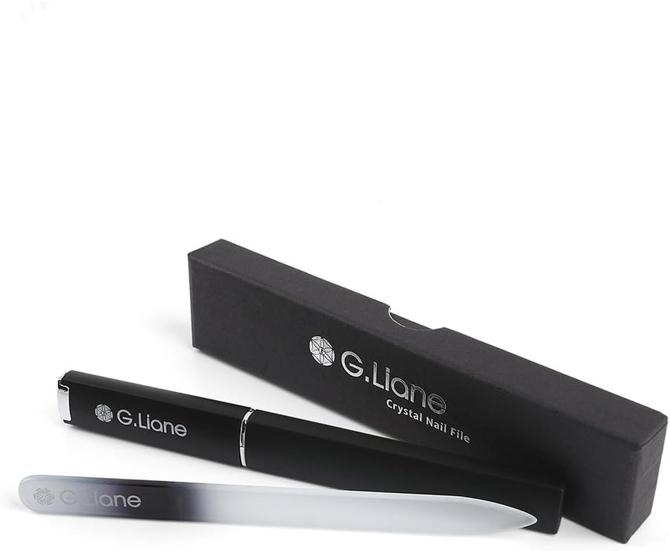 Crystal Glass Nail File Professional Double Sided Etched Crystal Nail File Set for Nail Art & Nail Care Alternative to Metal Nail Files Emery Boards & Buffer (Rainbow Black). - Rainbow Black image number 5