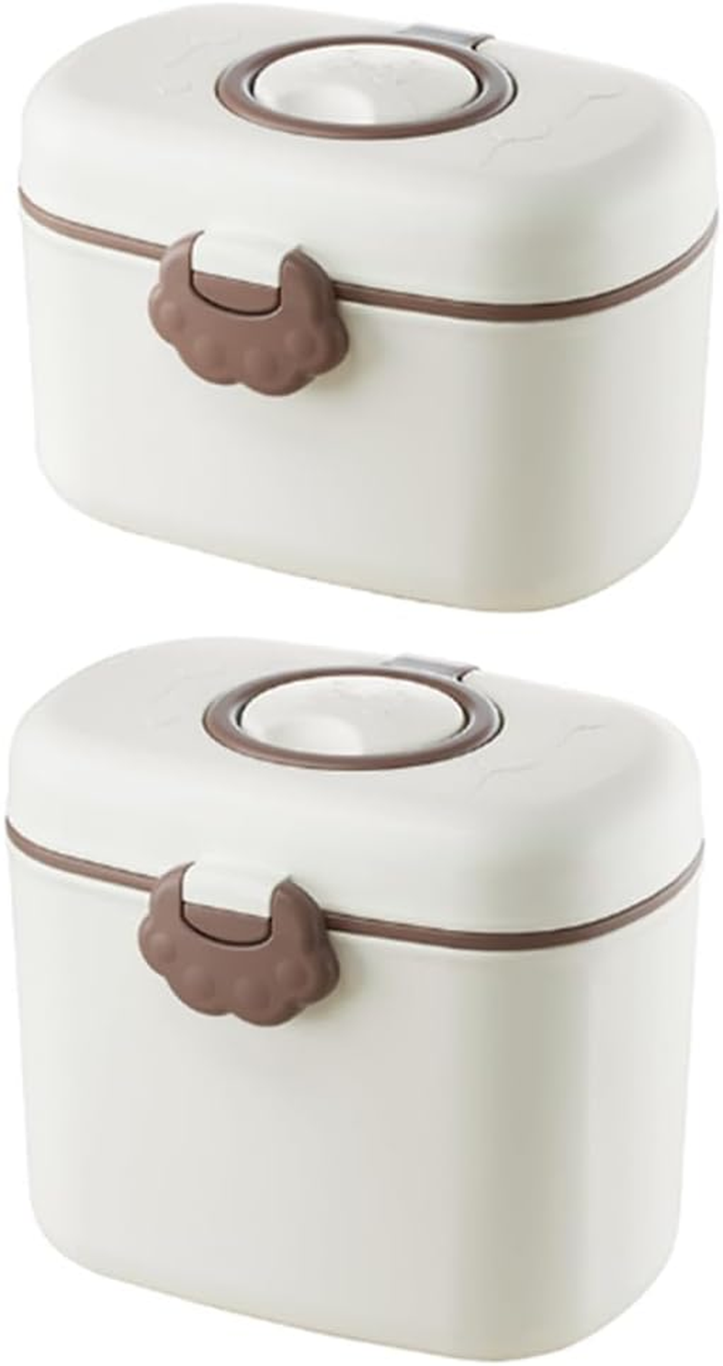 2 Pack Milk Powder Container,Food Storage Case with Fork and Spoon,Baby Snack Storage Container,Milk Powder Dispenser,Portable Dispensing Box,For Outdoor,Travel image number 6