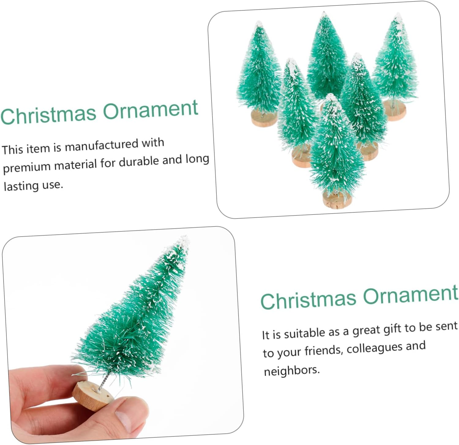 SHOWERORO Tabletop Christmas Tree Decor Set 12 Pcs Christmas Tree Ornaments for Home image number 6