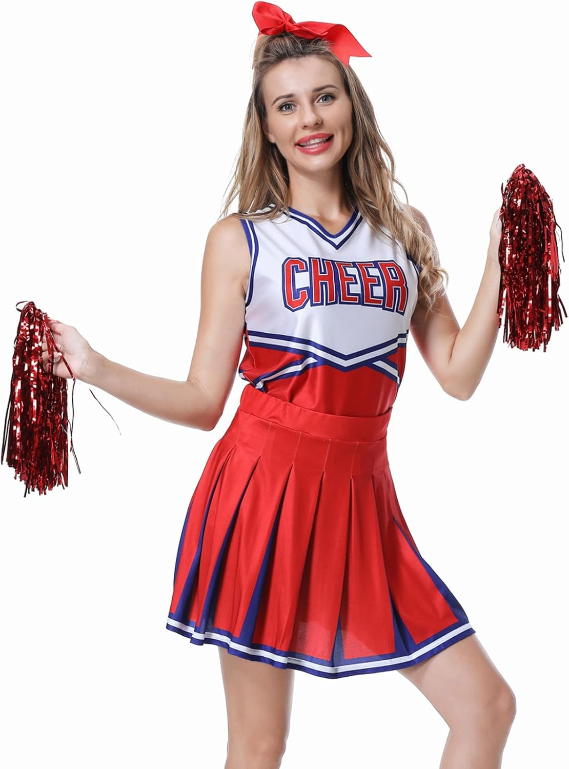 GRAJTCIN Women'S Cheerleader Costume Musical Uniform Halloween Party Fancy Outfit