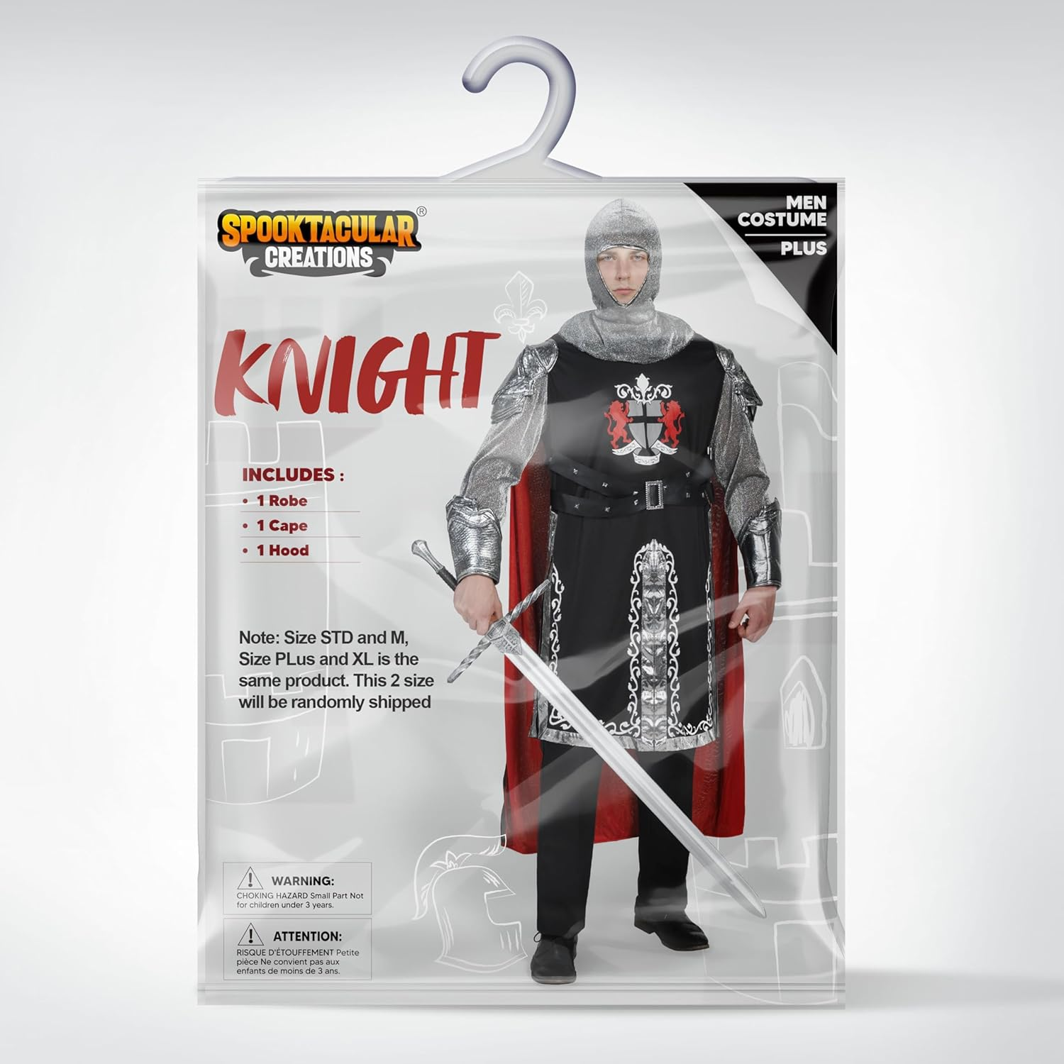 Spooktacular Creations Medieval Knight Costume Men for Adult Halloween Costumes, Gladiator Costume Set image number 2
