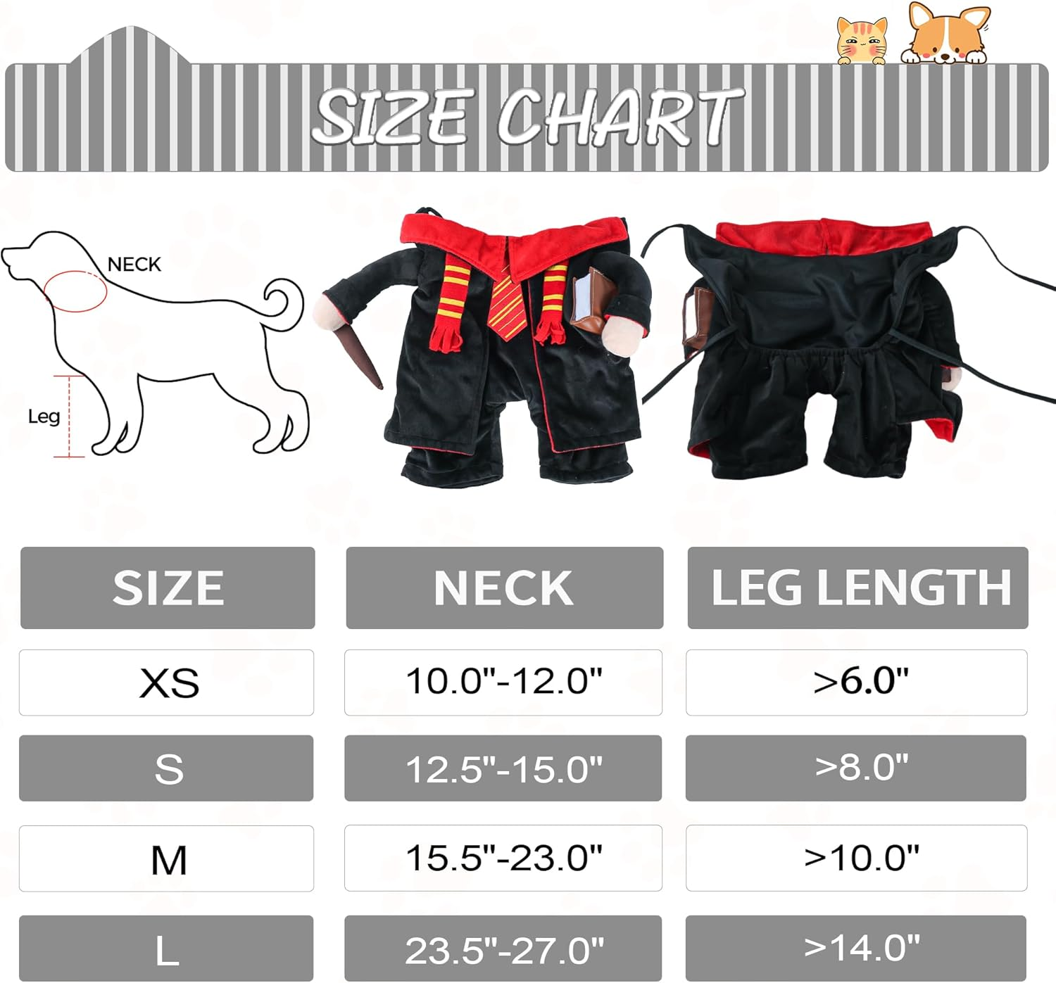 NACOCO Dog Halloween Wizard Costume - Funny Pet Halloween Clothes Cute Dog Cosplay Outfit for Small Medium Dogs (XS) image number 4