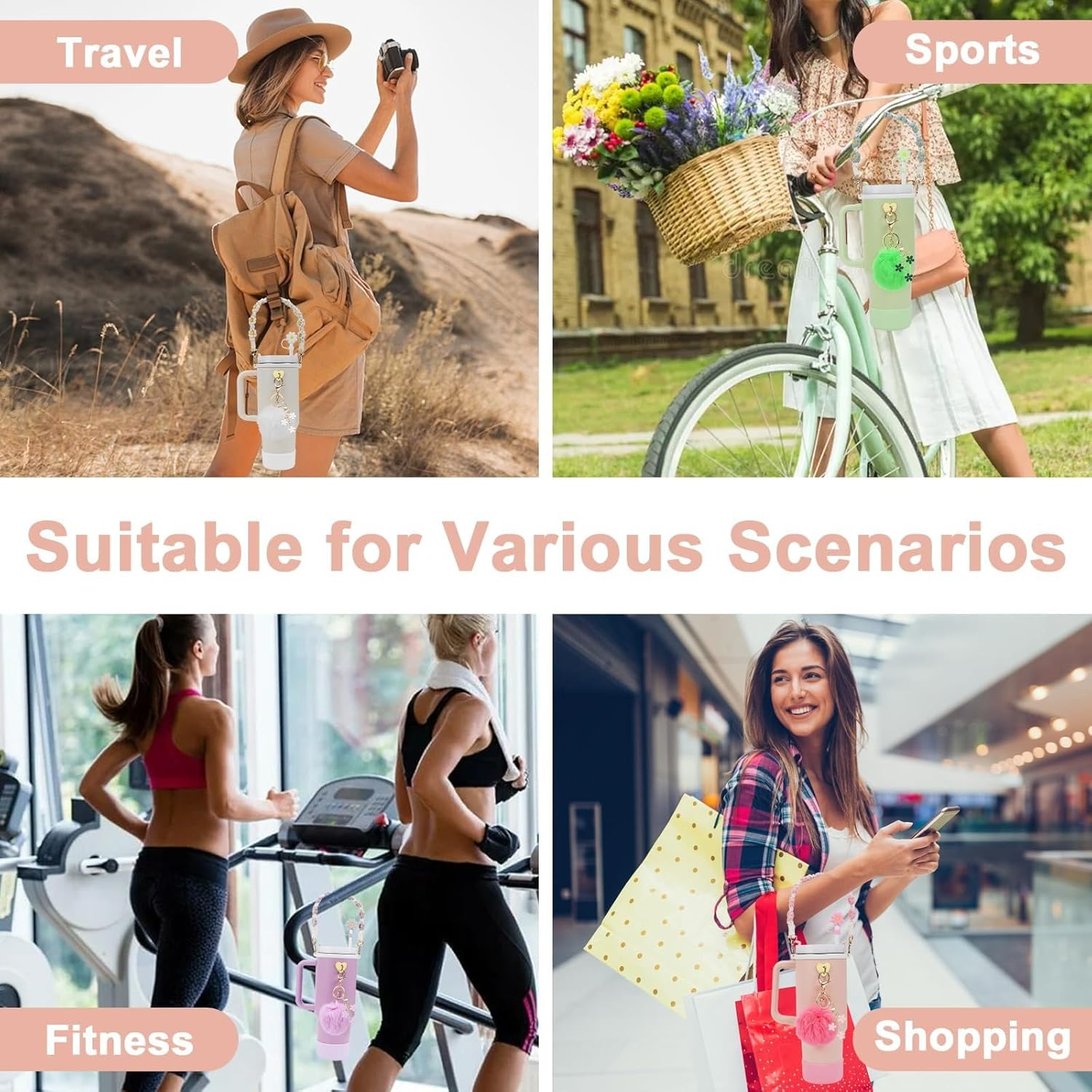 7PCS Stanley Cup Accessories Set,Hand Knitting,Silica Gel，Easy to Install,Reusable，Suitable for 30Oz&40Oz Stanley Cup image number 3