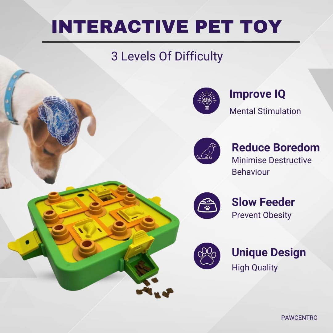 Dog Toy Puzzle - Interactive Dog Enrichment Toy with 3 Levels, Treat Dispenser and Slow Feeder Puzzle Mat Perfect for Mental Stimulation, Boredom and IQ Training image number 3