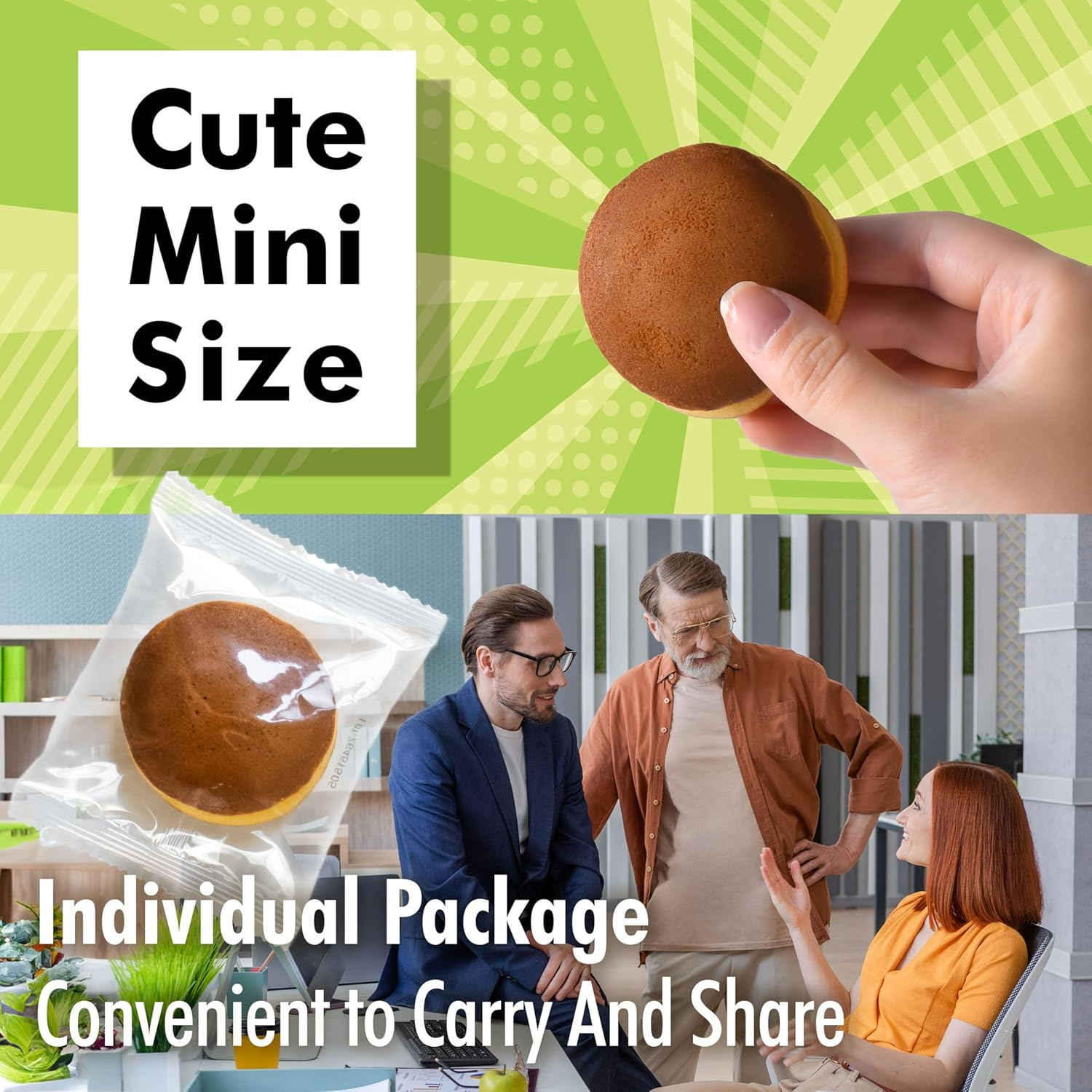 YAMASAN KYOTO UJI Dorayaki Japanese Matcha Sweet Bean Paste Pancake, Traditional Japanese Wagashi Sweets, Cute Mini Size, Matcha Candy, Individually Wrapped, Made in Japan (184G) image number 5