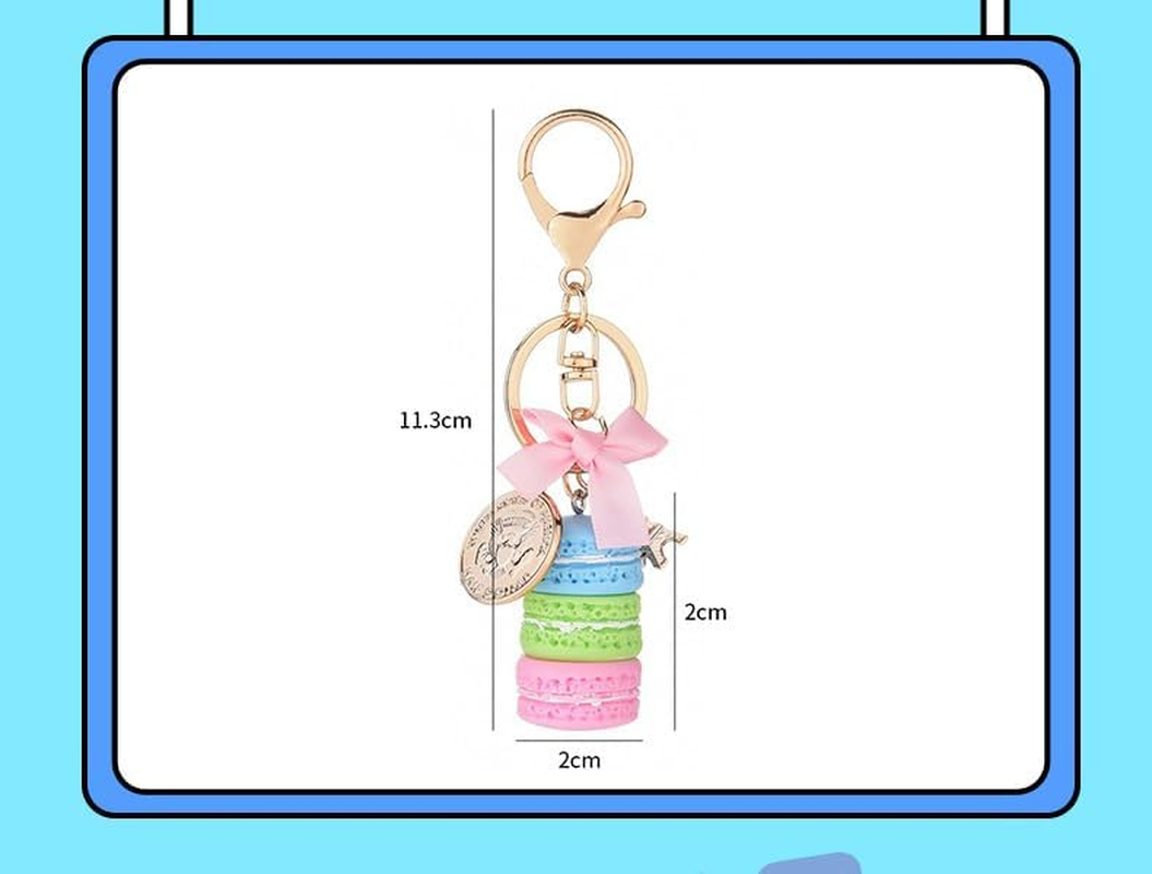 Colorful Alloy Keychain, Mini Macaroon Cute Eiffel Tower Keychain Keyring Bag Pendant Car Charm Decoration Accessory for Car Key Handbag (Rose Red) image number 1