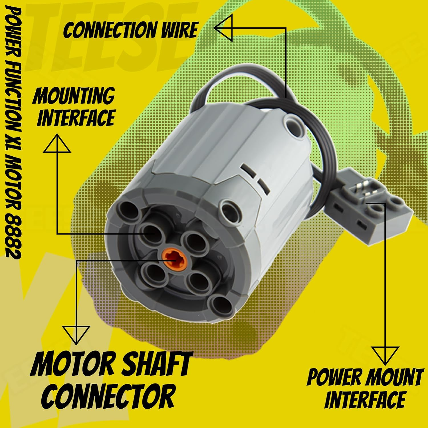 TEESE 22Pcs Technic-Motor Set with Adjustable-Speed-Remote-Battery-Box, Extension-Cord-Light-Cable, Compatible with Technic-Parts image number 2