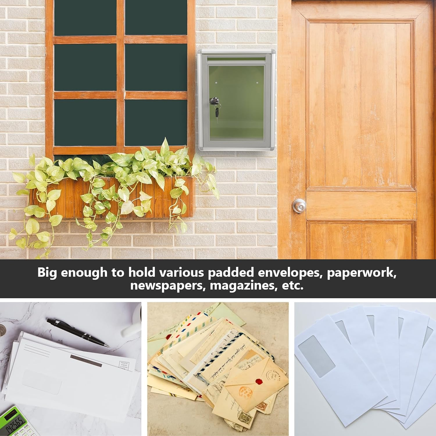 Alipis Transparent Mailbox Wall Mounted Clear Acrylic Letter Box Suggestion Complaint Case Small Size for Office Home 11.22X8.46X4.02In