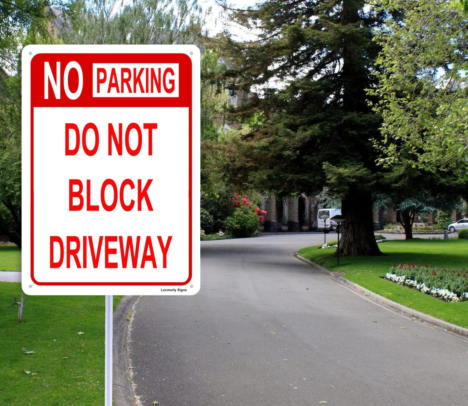 Aluminum Sign, No Parking Sign Do Not Block Driveway Sign, 8X12 Inch, Metal Sign for Outdoor Use image number 2