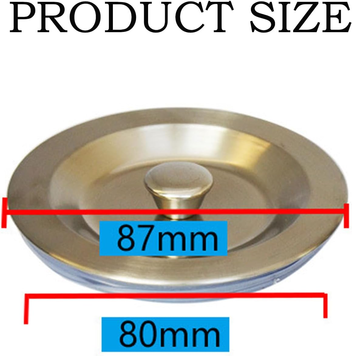 2PCS Stainless Steel Sink Drain Stopper 90Mm Plug with Rubber Seal, Fits 110Mm Kitchen Sink Drain Hole, Universal Sink Cover image number 2