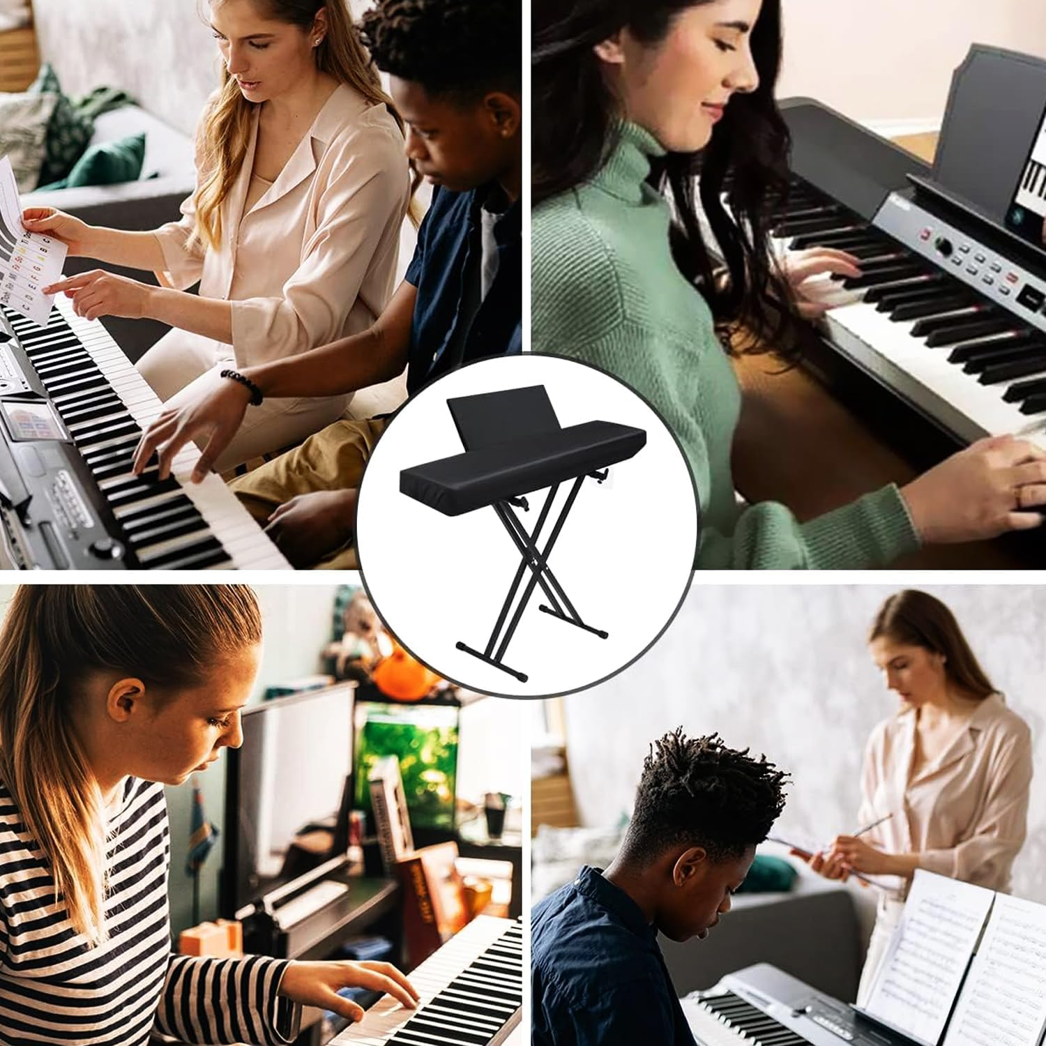 Digital Piano 88 Key Piano Dust Cover,With Drawstring Lock Piano Music Keyboard Dust Cover,Adjustable Electric Piano Keyboard Cover