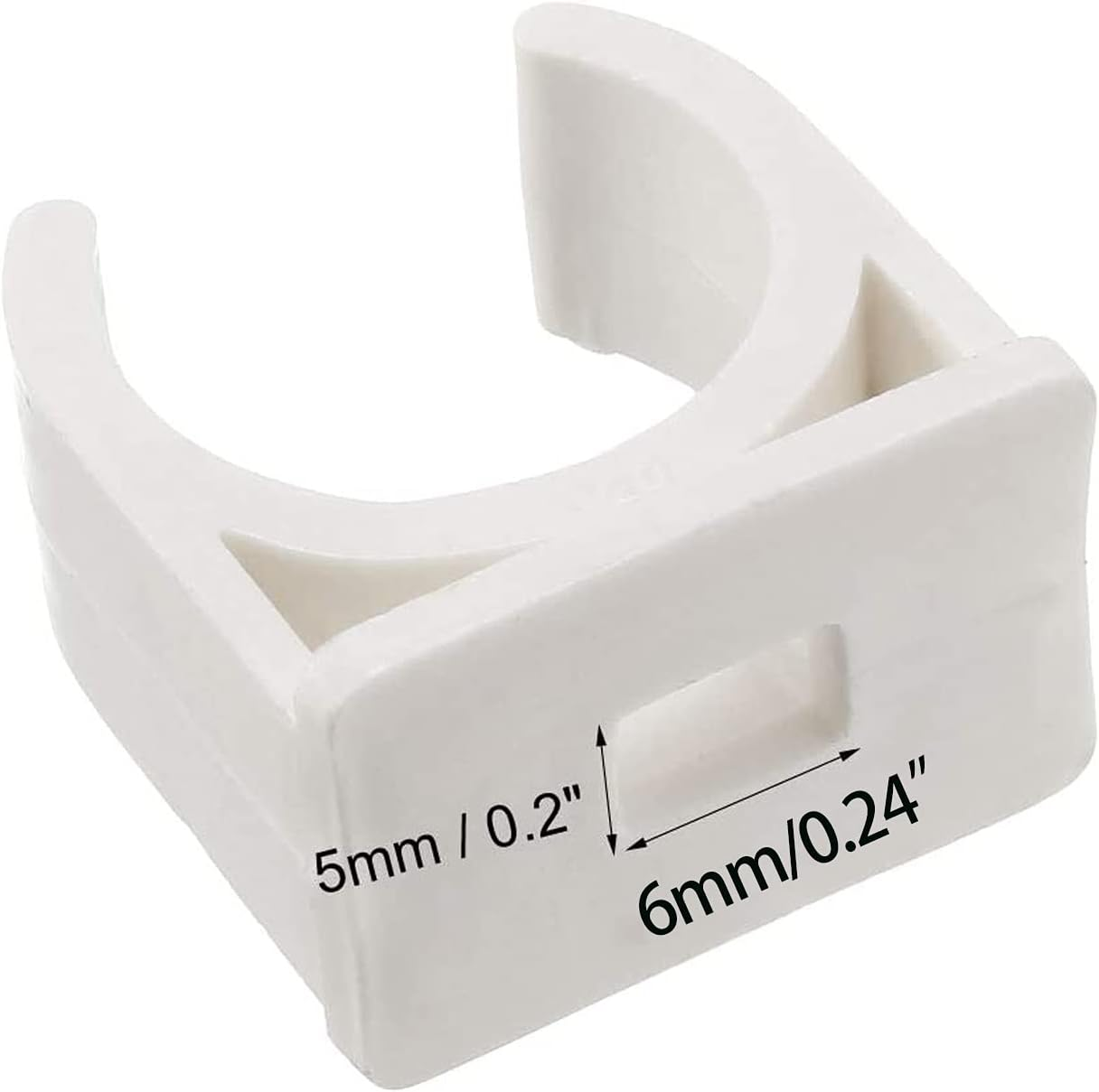 100 Pcs U-Shaped PVC Pipe Clamps Clips, White, 20Mm/3/4" Pipes, Compact, High Strength, Long Life image number 1