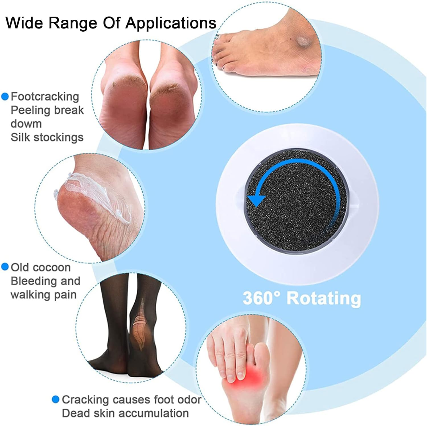 100Pcs Replacement Sandpaper Disk with Metal Nail Drill Bit,25Mm Self-Adhesive Pedicure Sanding Paper Disc Pads for Manicure Pedicure,#240 Grit image number 6