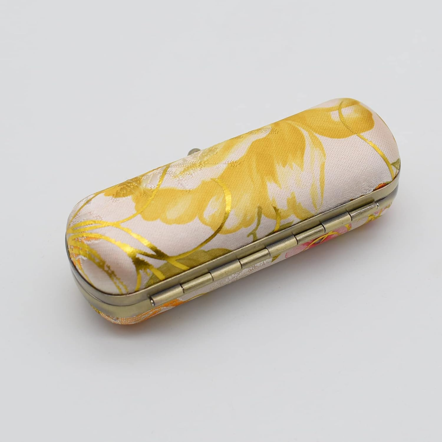 Ladies Floral Lipstick Case Holder with Mirror,Makeup Cases for Women, White, Women - Yellow image number 6