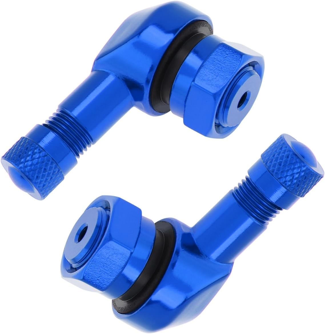 Windance 2Pcs 90 Degree CNC Motorcycle Tire Valve Stems for Most Bike 10 Mm To11.3 Mm Tubeless Tires Easy Installation (Blue) - Gold image number 6