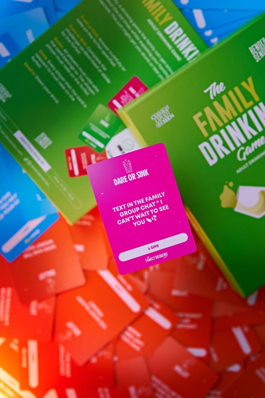 Family Adult Drinking Game, 200 Cards - Funny, Entertaining Dares and Questions for Any Family Gathering image number 2