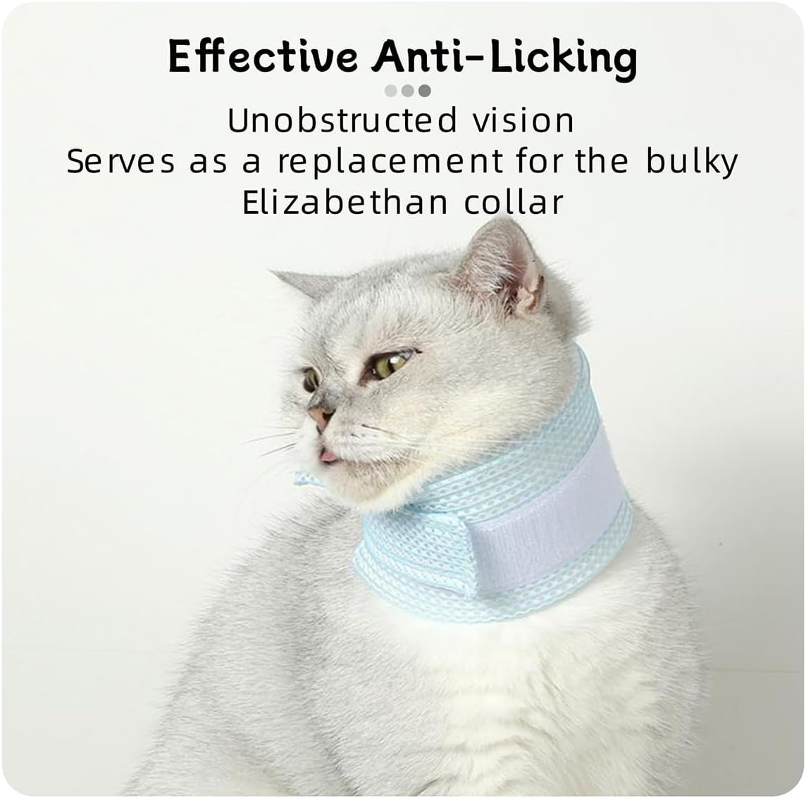 Cat Neck Brace Cover - Breathable & Adjustable Elizabethan Collar for Post-Surgery Recovery Anti-Scratch Anti-Lick Protection, Cervical Cone for Small Medium Large Dogs Puppies Kittens (Medium,Blue) image number 6