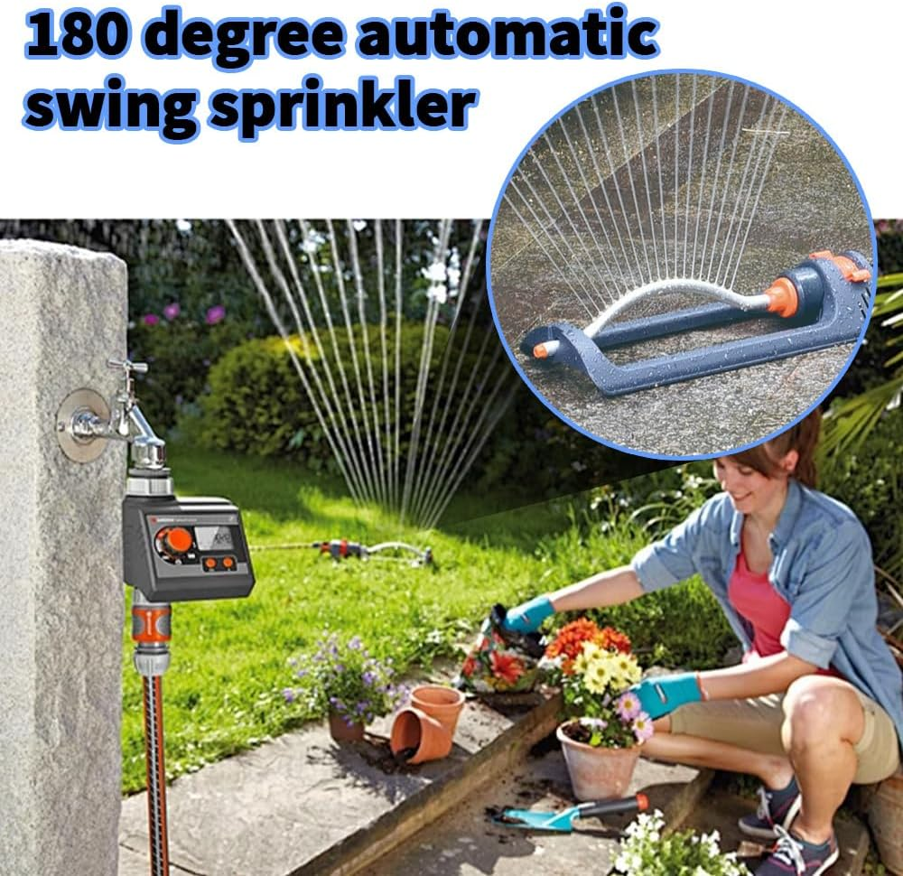 19-Hole Automatic Sprinkler,Lawn Sprinkler,Water Strew,Swing Sprayer,4 Modes Watering Device,For Home, Garden, Lawn, Agricultural Irrigation image number 3