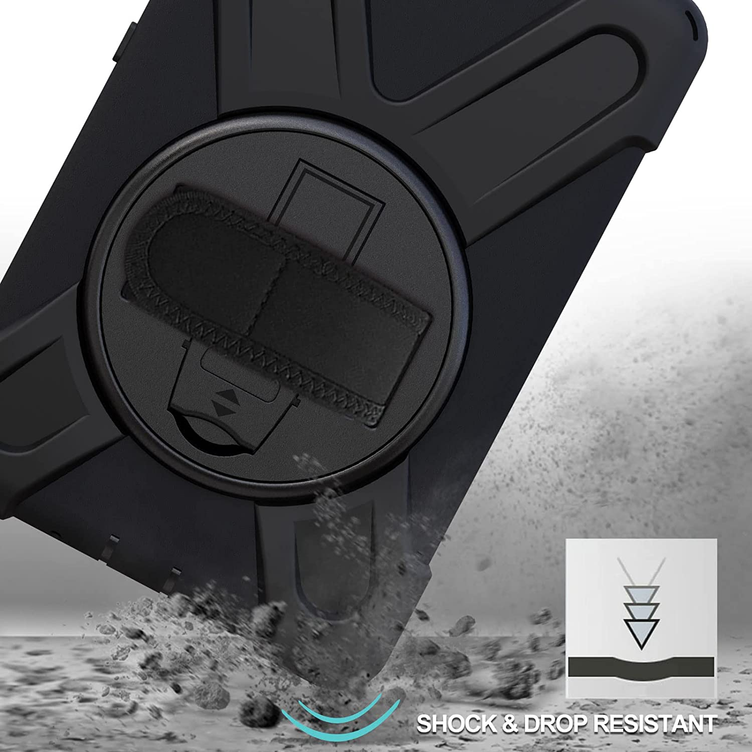 Procase for Lenovo Tab M8 Gen 3 2022 / Smart Tab M8 2022 / HD LTE, Rugged Heavy Duty Shockproof Rotating Kickstand Protective Cover for 8.0 Inch Tablet - Black image number 5