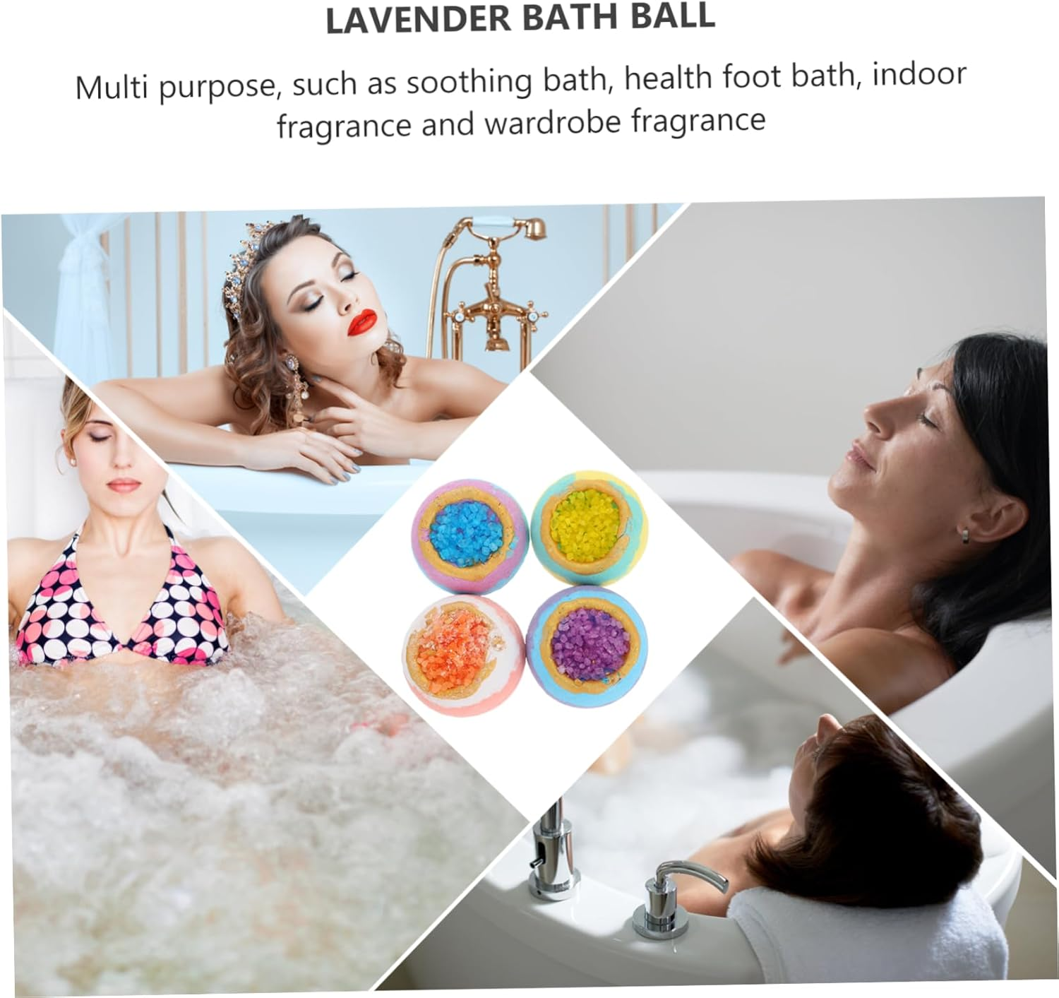 Minkissy 4Pcs Bath Salt Ball Moisturizing Bath Natural Sea Salt Materials Portable Tub for Kids Shower Shower Bubble Ing Balls Take a Spa Sea ​​Salt image number 1