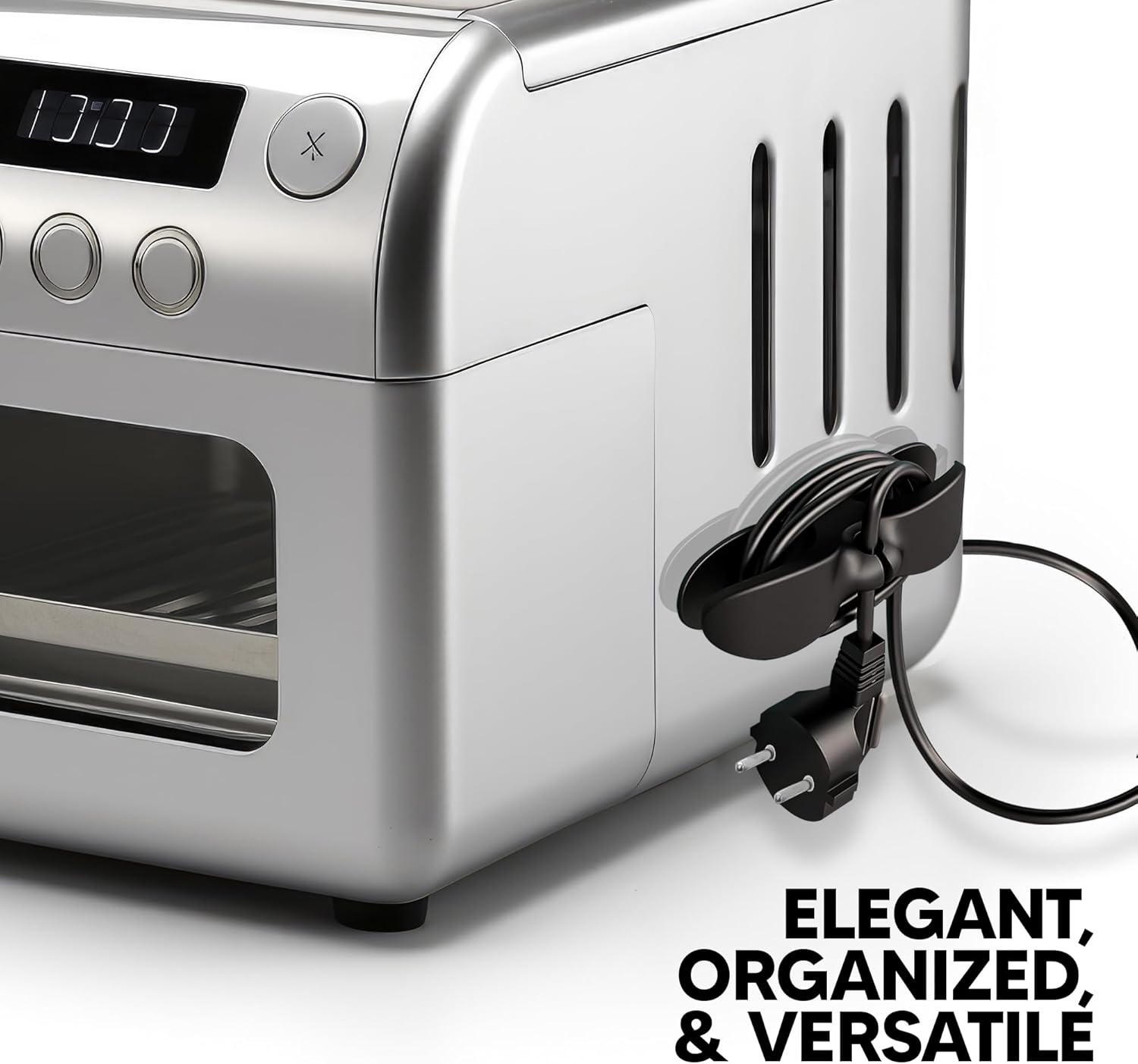 Cable Management Cord Organizer - 6 Pack Black & White, Wraps Multiple Cables, for Mixers, Blenders & Small Appliances image number 6