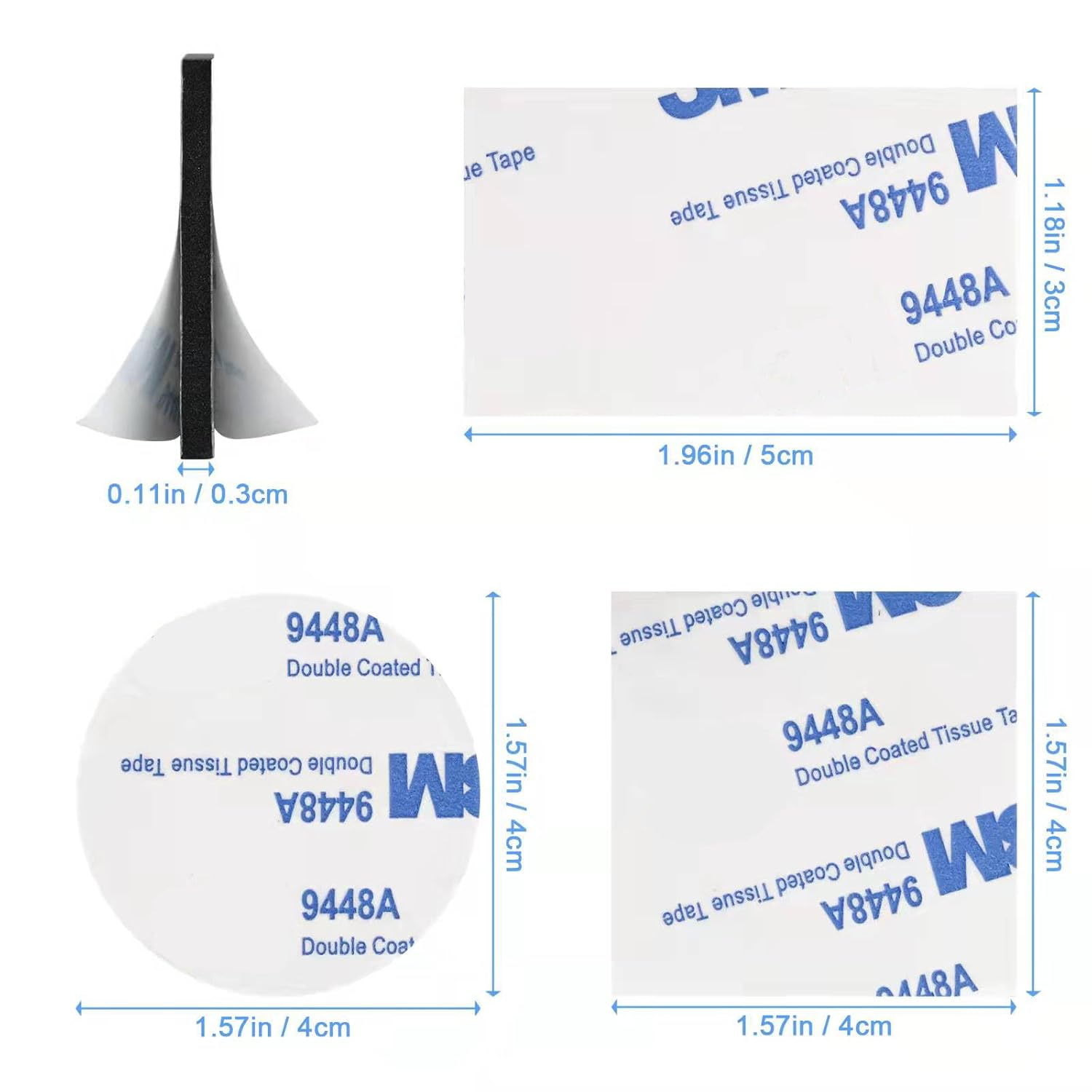 60PCS Heavy Duty Double Sided Adhesive Pads - Foam Tape for Walls, Cars & Home Decor | No Residue, Waterproof Mounting Tape with Strong Hold (White) image number 6