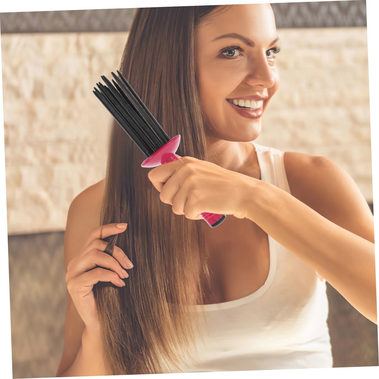 2Pcs Fluffy Curling Brush Slip Hair Curling Comb for Curly Hair Styling Tools Portable Air Volume Comb for Travel Styling