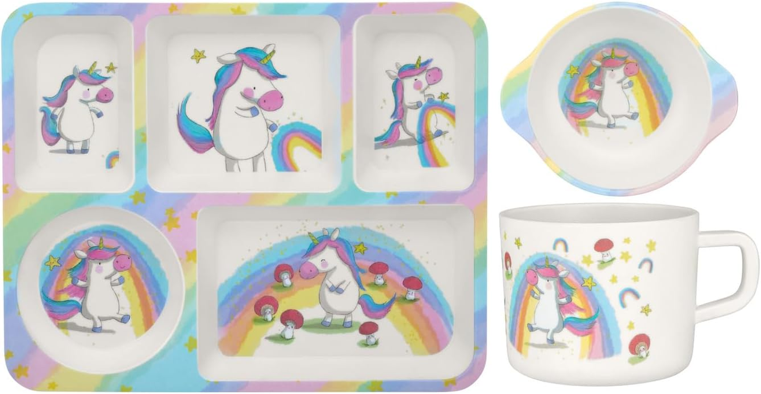 Maxwell & Williams Jedda Robaard Magical Tales Melamine 3Pc Dinner Set Unicorn Gift Boxed image number 3