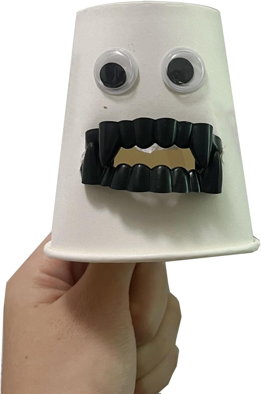 12 Pcs Vampire Fangs, Plastic White Black and Glow in the Dark Vampire Teeth for Dress up Costume Cosplay Photo Props Halloween Christmas image number 6