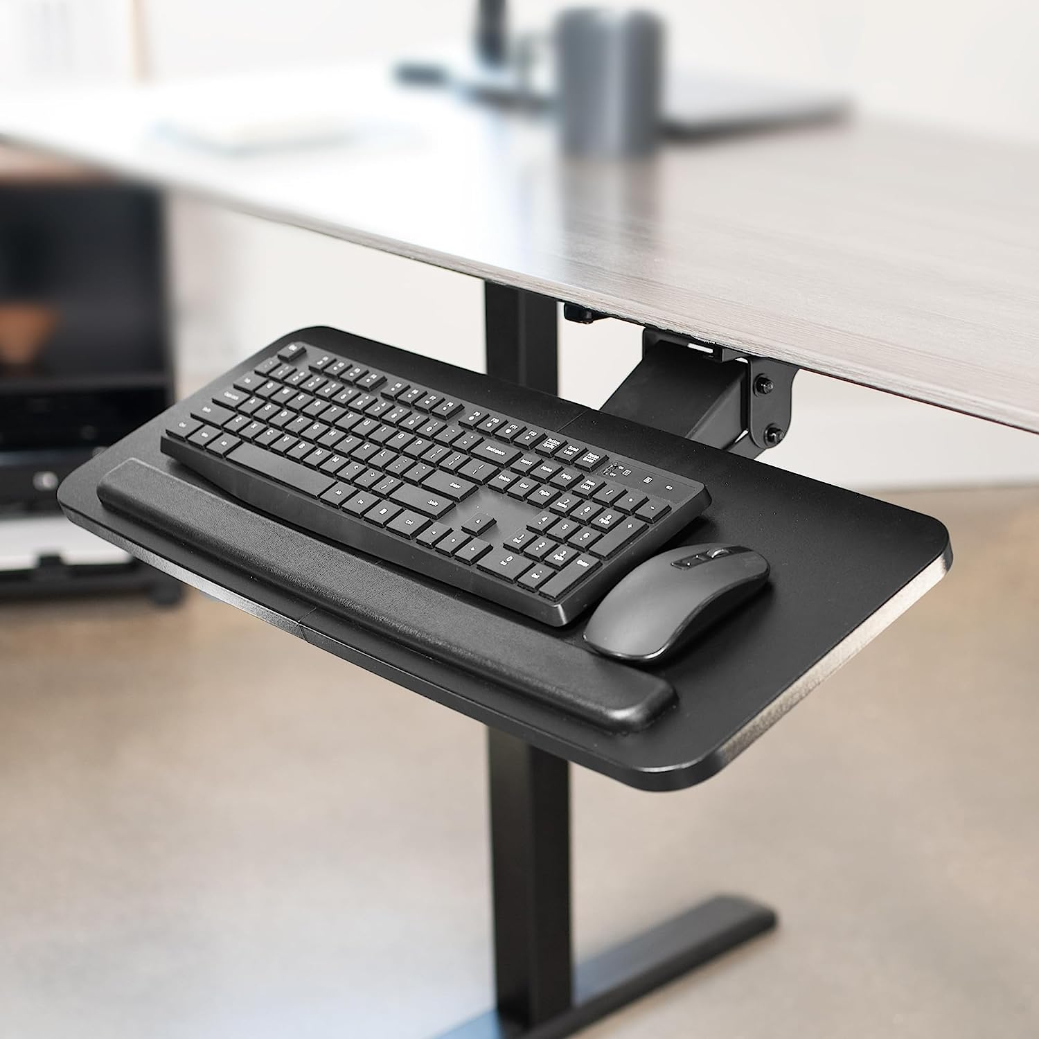 VIVO Adjustable Computer Keyboard & Mouse Platform Tray Ergonomic under Table Desk Mount Drawer Underdesk Shelf, MOUNT-KB03B image number 4