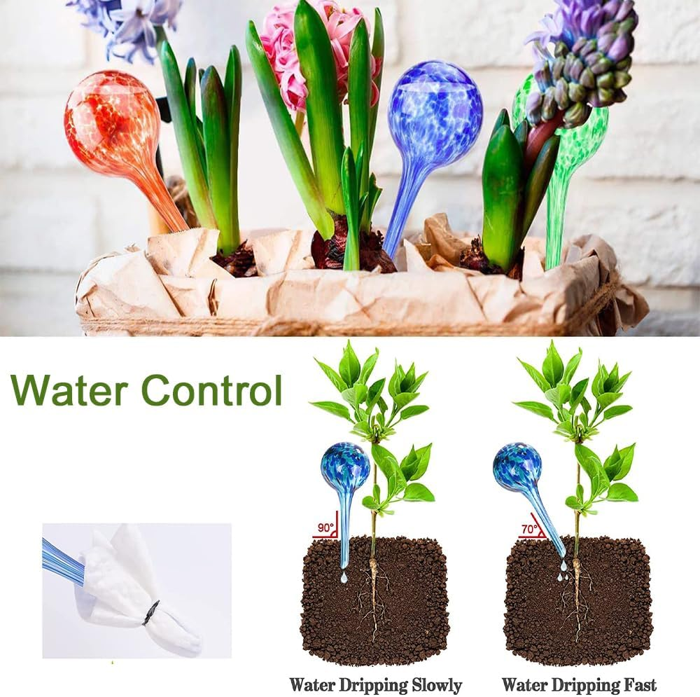 TOMVAES 6 PCS Plant Watering Bulbs,Self-Watering Globes,Garden Water Device Watering Bulbs,15 Cm Self Watering Planter Insert,Glass Plant Watering Devices for Indoor and Outdoor Plants Waterer image number 3