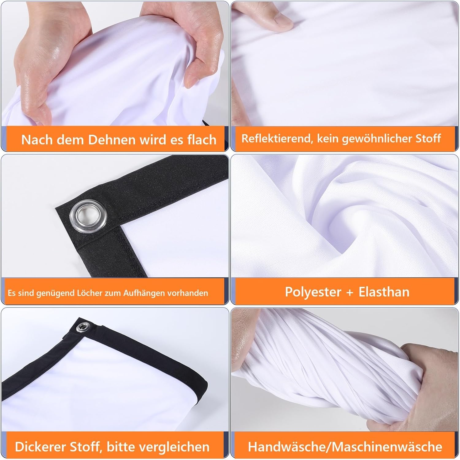 Projector Screen 120 Inch Indoor Outdoor Portable Movie Screen 16:9/Foldable/Anti-Crease Projection Screen for Home Theater Support Double Sided Projection with Nail Hooks and Portable Bag (120 INCH) image number 1