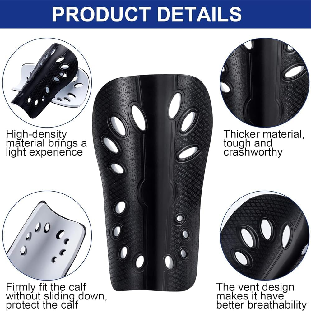 Suithink Soccer Shin Set, 2 PCS Soccer Shin Pads and 2 PCS Shin Guard Sleeves,Lightweight Football Calf Protective Gear Cushion Reduce Shocks for Adults and Kids image number 5