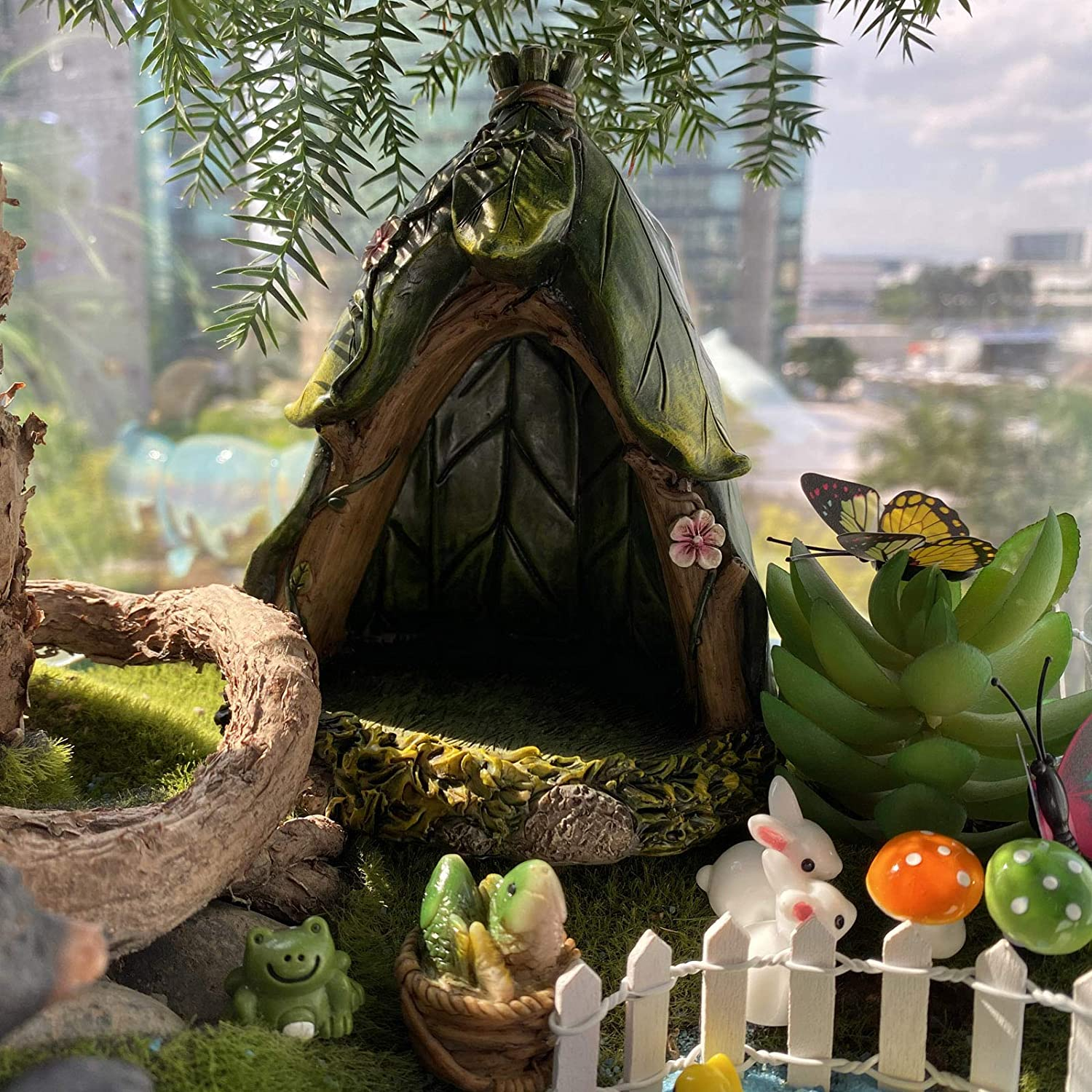 Bangbangda Outdoor Miniature Gnome Garden Kit- Fairy Houses Village Accessories Set Fishing Gnome Figurines Statue Patio Cake Topper Decor for Boy Girl Mother Girlfriend Birthday Gifts image number 6