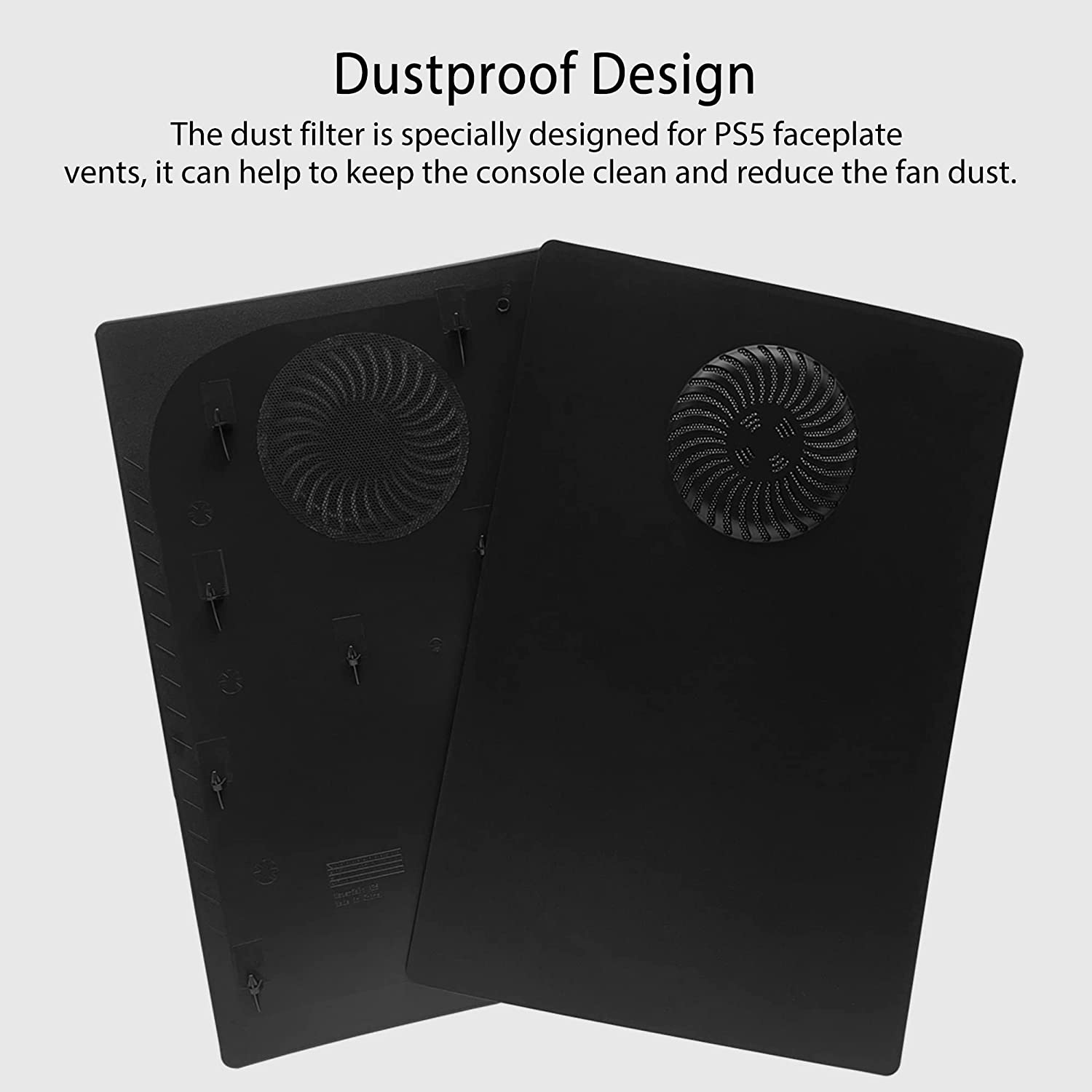 PS5 Faceplate with Cooling Vents and Dust Filter for Digital Edition DOBEWINGDELOU PS5 Face Plate Console Cover Replacement Side Plate Shell Dustproof Accessories ABS Case Black image number 6