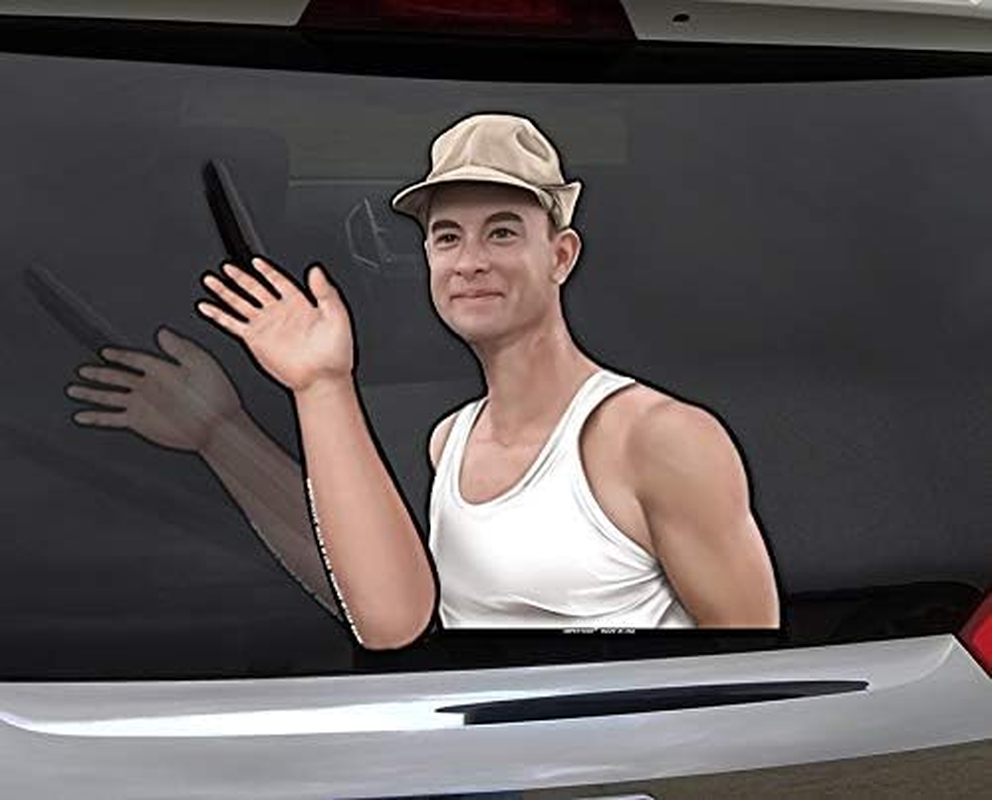 Shrimp Boat Captain Waving Wipertags USA with Decal for Rear Vehicle Wipers