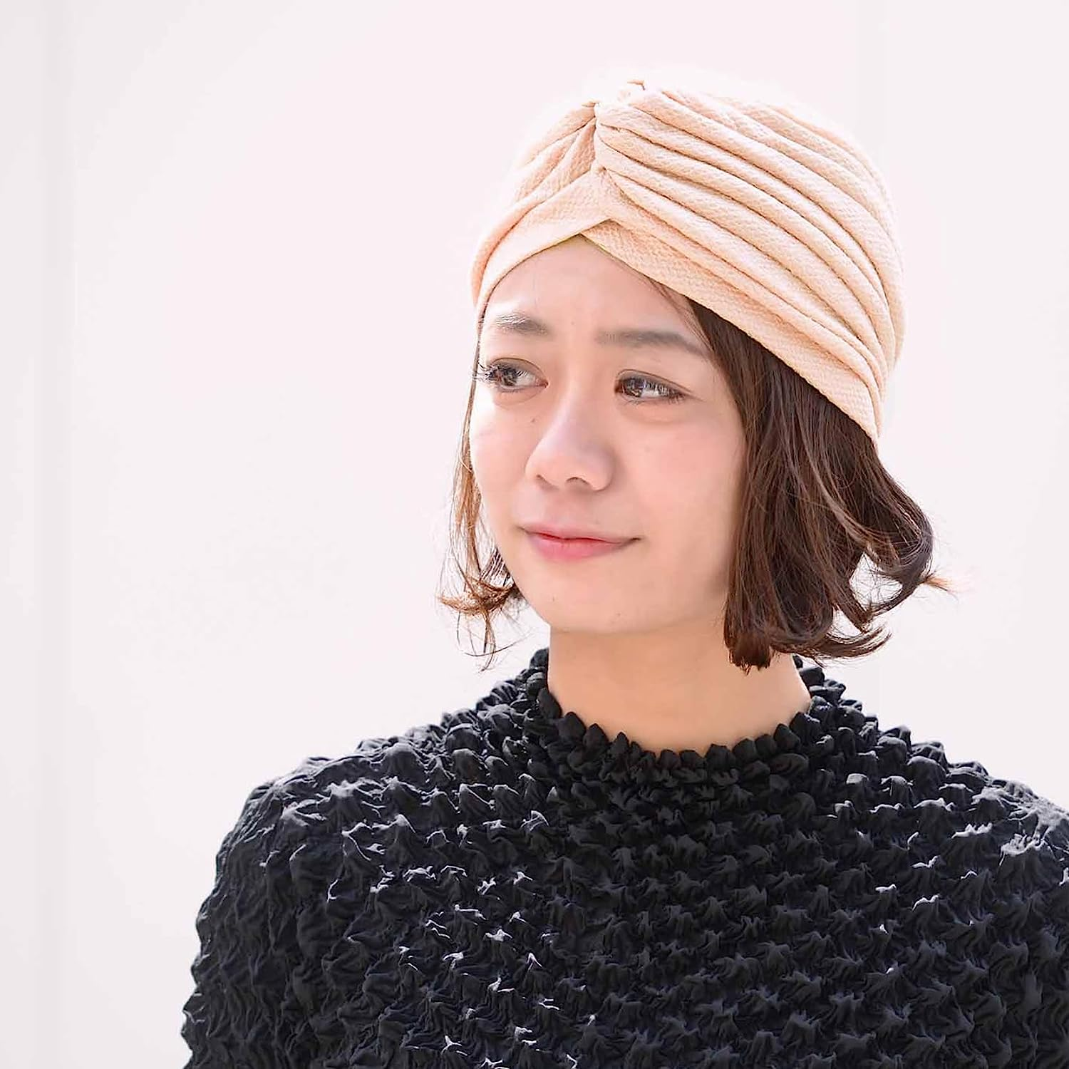 Womens Fortune Teller Fashion Turban - Boho Headwrap Festival Indian Costume - Beige image number 3