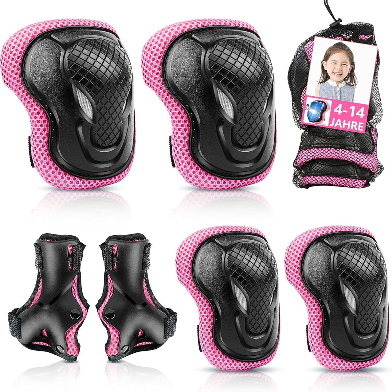 Knee Pads for Kids,Knee Pads for Kids Adjustable Protective Gear Set,Skating Protection Equipment Set for Skateboarding Skates,Suitable for Skateboards, Bicycles, and Rollers image number 5